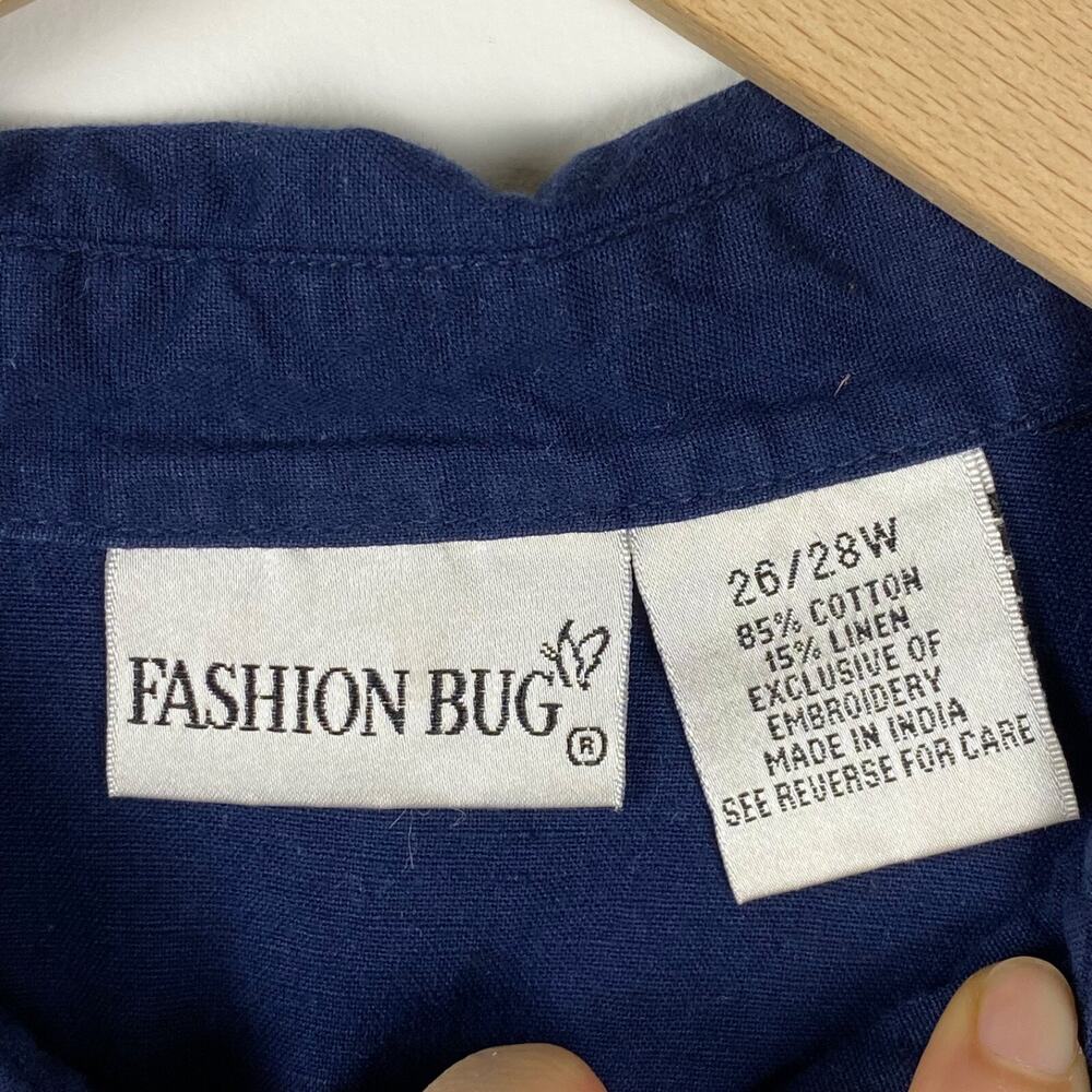Vintage Fashion Bug Womens Button Up Top Size 26/28 W 4X Grandmacore Prairie - Picture 5 of 10
